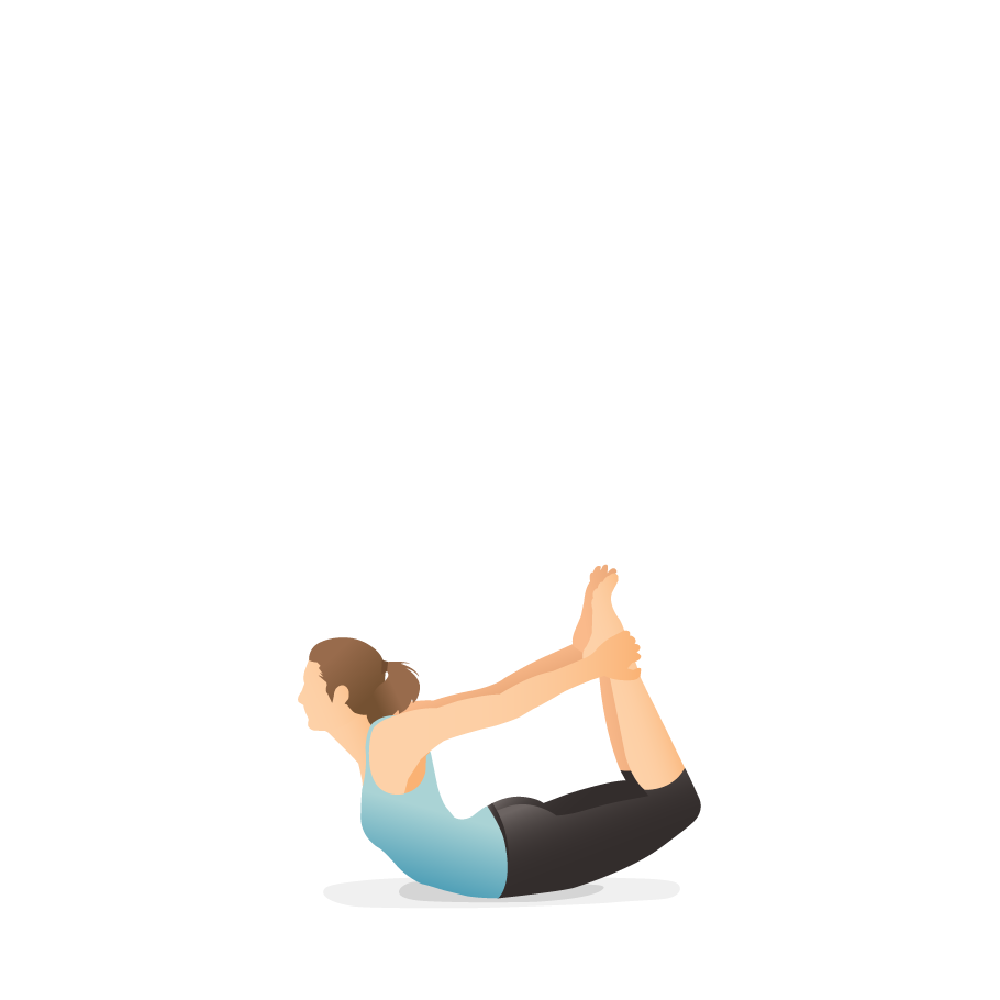 Dhanurasana II- Bow pose variation with knees lifted and arms straight -  YOGEA | Innovative Yoga
