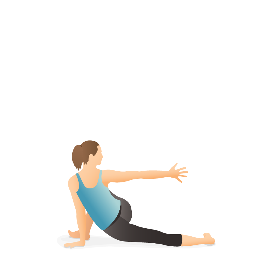 Crescent lunge forward bend pose yoga workout. - Stock Illustration  [91959690] - PIXTA
