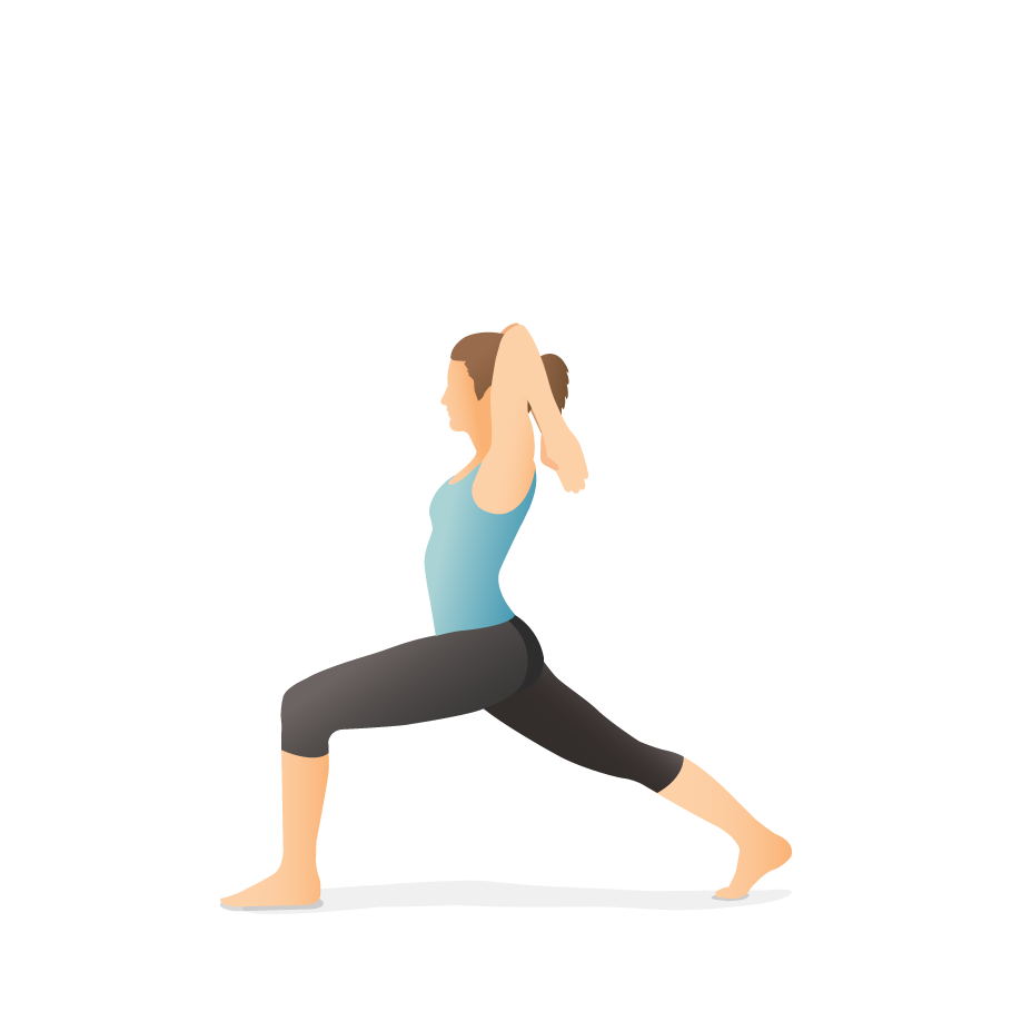 Yoga Pose: Crescent Lunge with Triceps Stretch