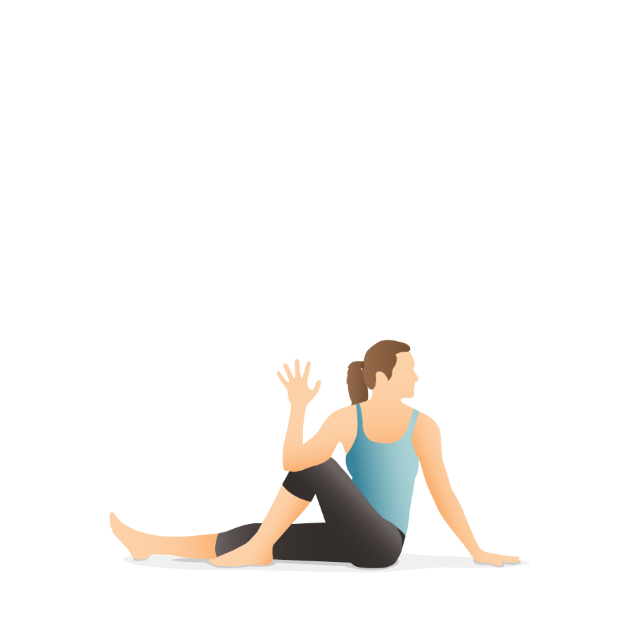One Leg Revolving Seated Yoga Pose - Forte Yoga