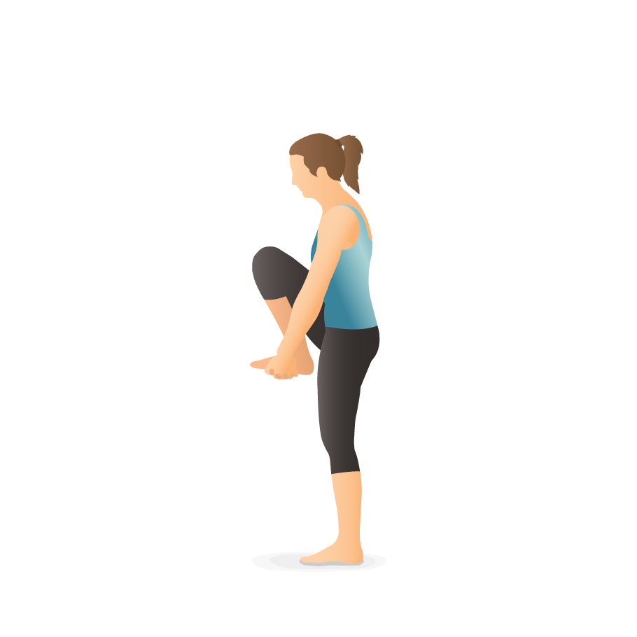 Middle-aged Woman in Sportswear Practicing Yoga in Yoga Class, Standing in  Exercise, Head To Knee Pose. Full Length Stock Photo - Image of hand,  indoors: 282957286