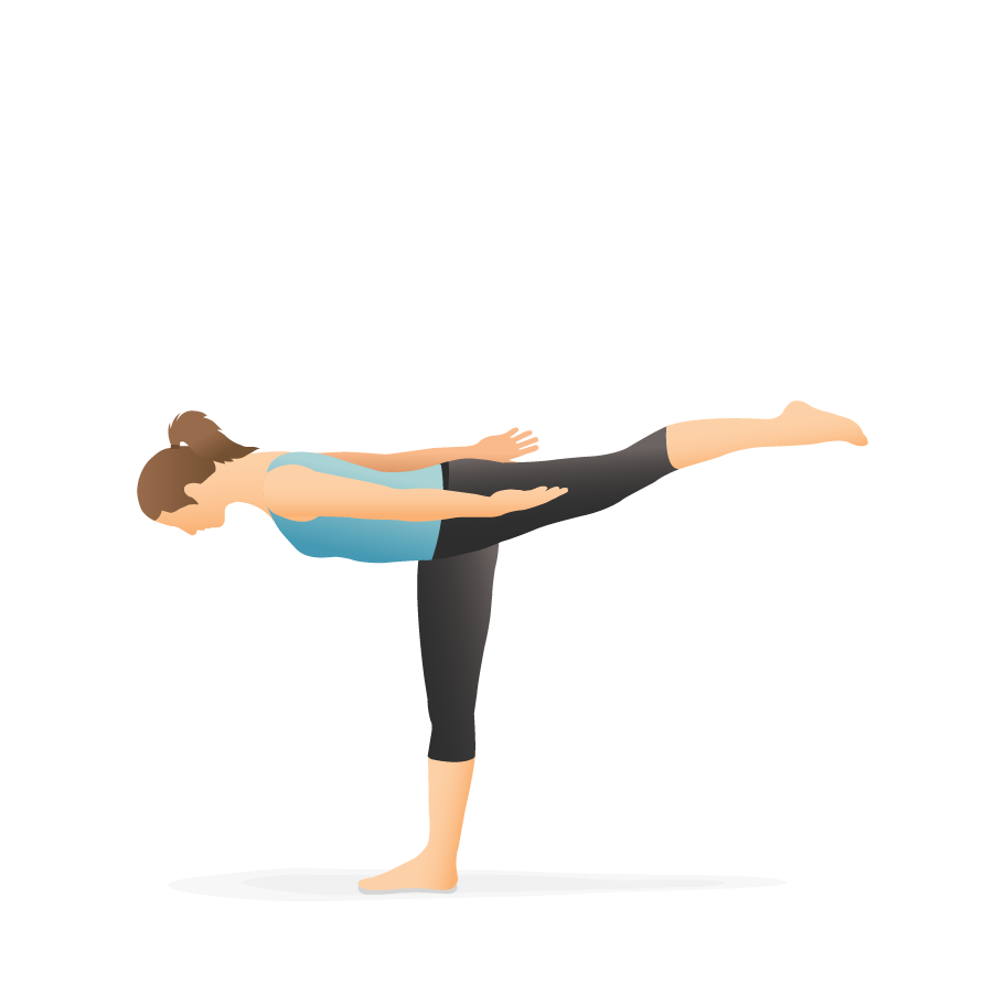 Sportive woman doing Warrior 3 or Virabhadrasana III yoga pose, practicing  indoors, standing on one foot on the mat and stretching her body horizontal  Stock Photo - Alamy