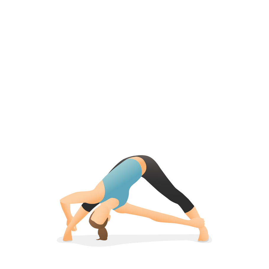 Yoga Pose: Revolved Wide Legged Forward Bend