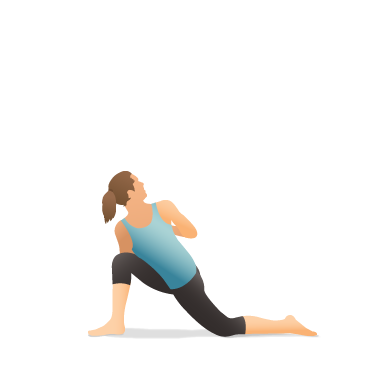 Yoga Pose: Revolved Crescent Lunge on the Knee | Pocket Yoga